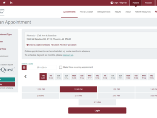 Appointment Scheduling - Step 3 - Select Date & Time Screen